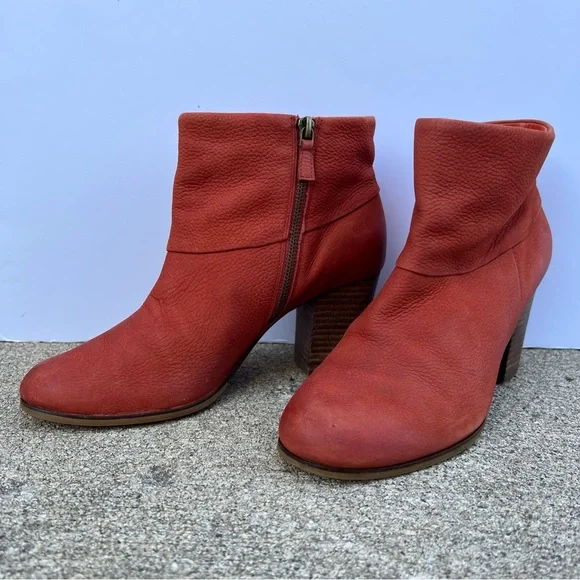 Cole Haan Nikeair Booties Women's size 8.5 Orange Heeled Ankle Boots Cassidy - Picture 3 of 8